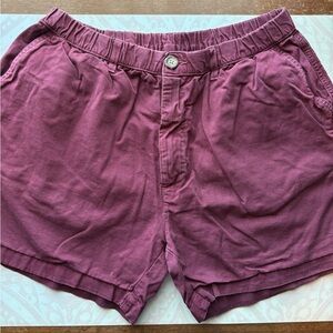 Chubbies Men's Flat Front Shorts in Maroon/Burgandy